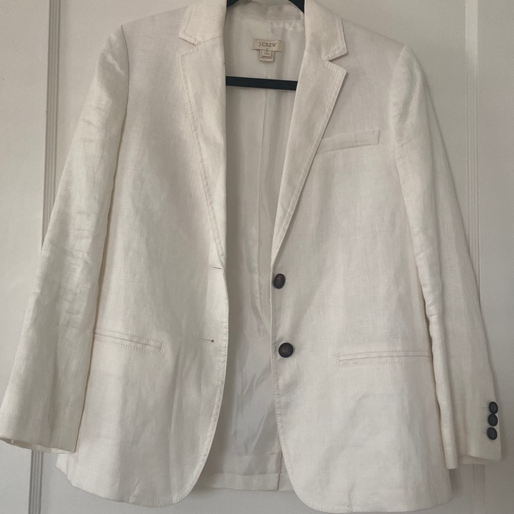 White Linen J. Crew Blazer
